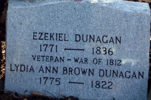 Ezekiel and Lydia Ann Brown Dunagan's Tombstone
