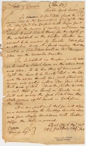 Blockhouse Order January 23, 1793